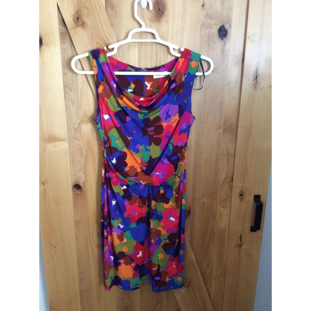 Calvin Klein Sleeveless Drop Neck Colorful Dress Size 6